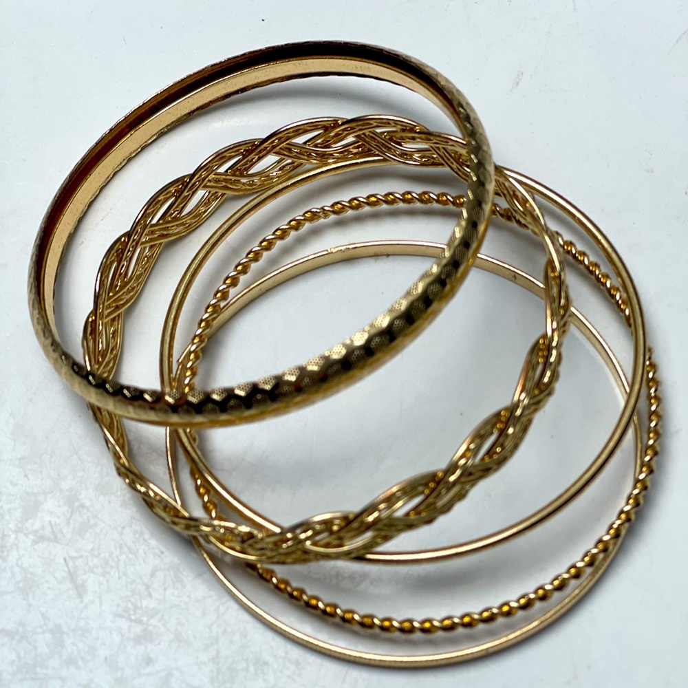 Gold Bracelets, Set of 5